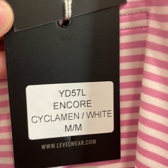 NEW Levelwear Encore Polo in Cyclamen Pink / White Size Medium - Picture 4 of 10